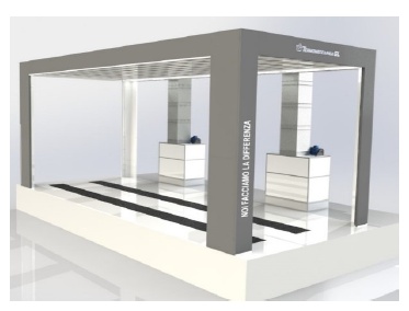 METRON PREP200 - spatiu pregatire vopsire camioane si autobuze cu plenum recirculare si structura pe pardoseala