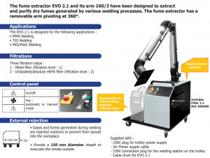 GYS EVO 2.1 RE 061552 – aspirator fum sudura cu sistem filtrare - Img 2