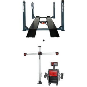 John Bean JLF4000 + John Bean V2260 elevator cu 4 coloane pentru reglare geometrie + aparat reglare geometrie directie cu tehnologie 3D