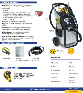 GYS GYSDUST SELF EXTRACTOR 077058 – aspirator automat pentru slefuire - Img 3
