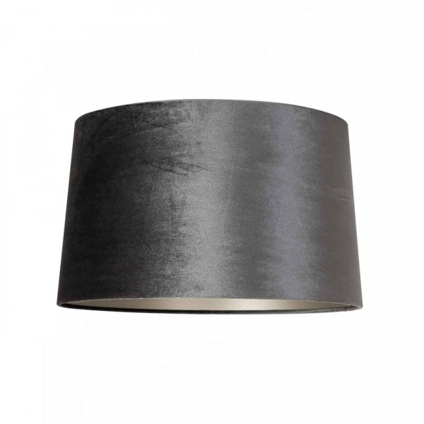 ABAJUR cilindric din bumbac Emily velvet graphite, diametru 40 cm