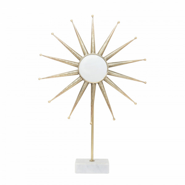 Decoratiune din metal Ajey, auriu/alb
