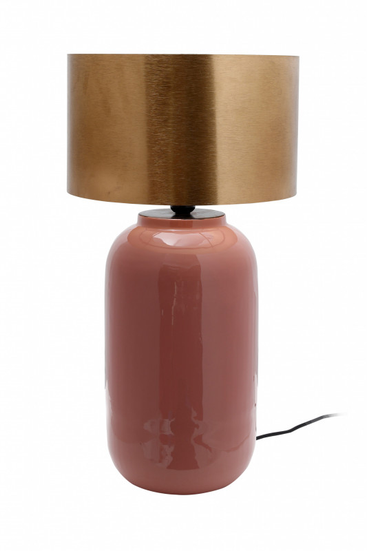 Lampa decorativa din fier Art Deco, roz/auriu, un bec