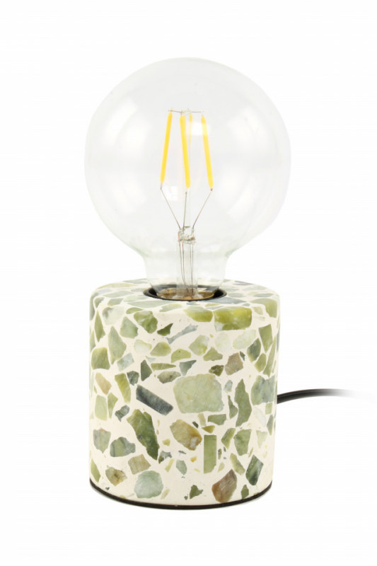 Lampa decorativa din mozaic Curacao alba/verde, un bec