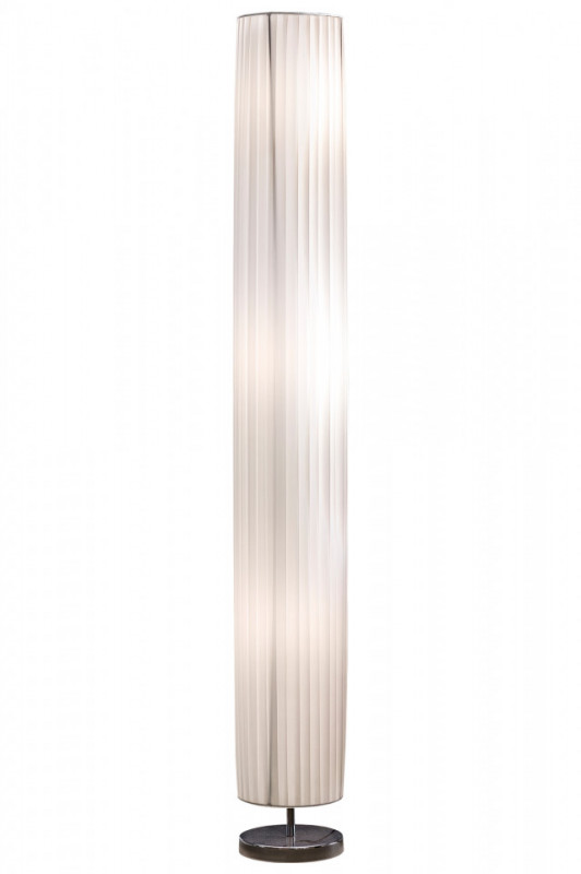Lampadar rotund din latex/metal cromat 160 cm alb, 3 becuri