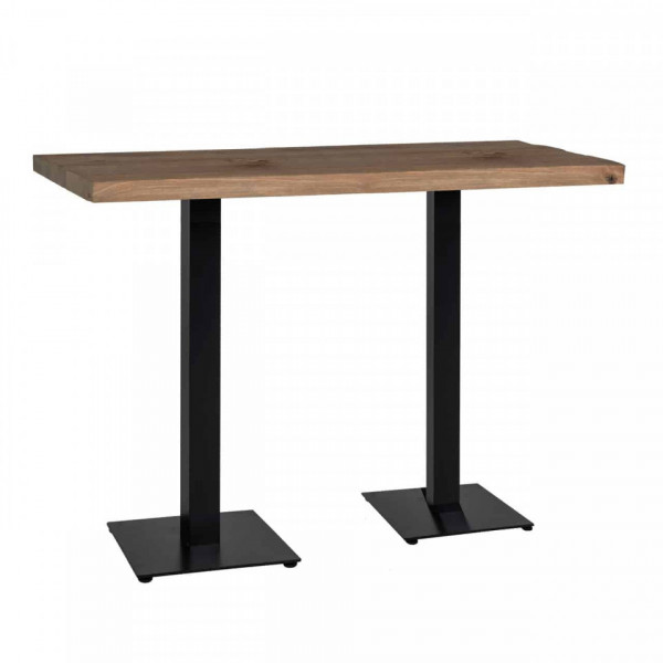 Masa de bar dreptunghiulara din lemn de stejar Gastronomy 110x120x80 cm maro inchis