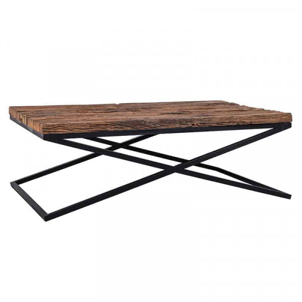 Masuta de cafea dreptunghiulara din lemn Kensington 130x80x45 cm maro inchis