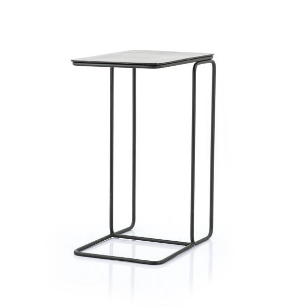 Masuta de cafea dreptunghiulara din metal Jean 46x31x62 cm gri