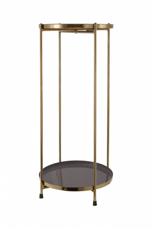 Masuta laterala rotunda din fier 25x25x60 gri / auriu