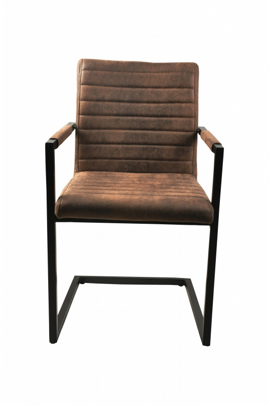 Set 2 scaune tapitate cu aspect de piele intoarsa Sit&Chairs maro