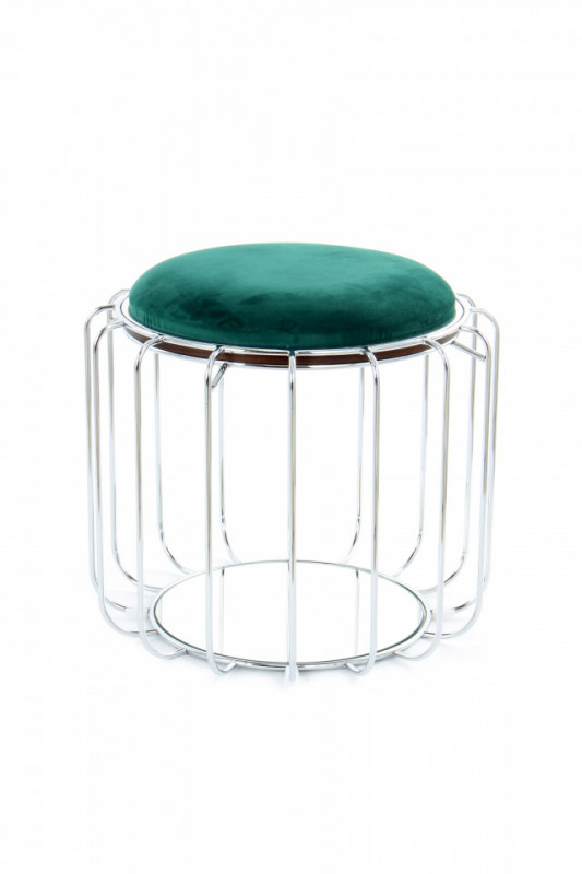 Taburet tapitat/masuta de cafea rotund/a Comfortable 50x50x45 cm verde