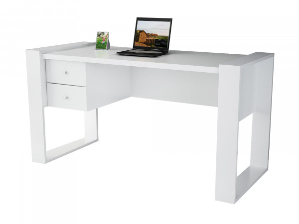 Birou cu sertare din pal melaminat Lord alb 158,4 cm