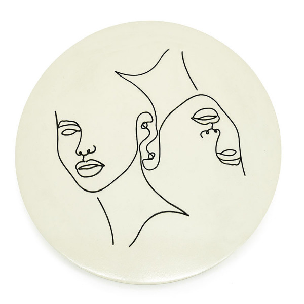 Decoratiune de perete din fier Abstract 80 cm bej