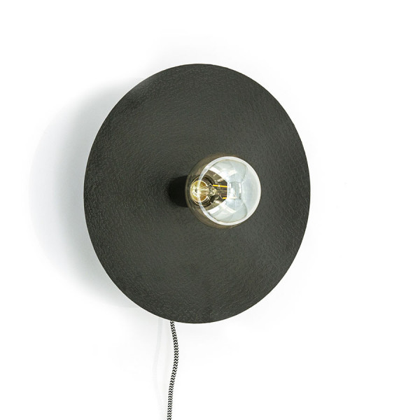 Lampa decorativa / Aplica de perete din fier Horus neagra mica, un bec