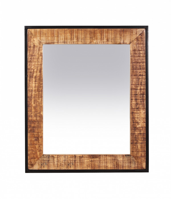 Oglinda dreptunghiulara cu rama din lemn de mango Sidney 63x79x3 cm