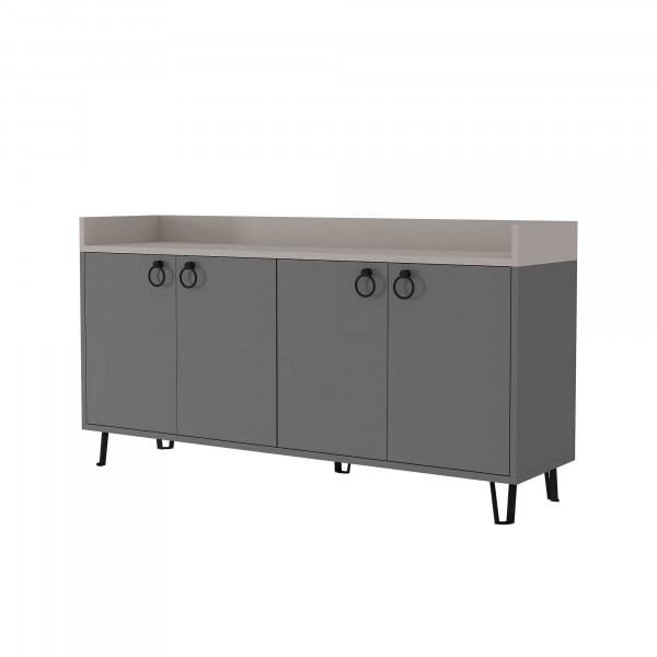 Servanta din pal melaminat Dea antracit 140x80x36 cm
