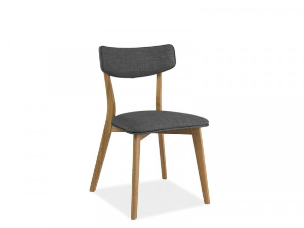 Set 2 scaune tapitate cu cadru de lemn Karl gri/maro
