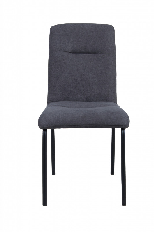 Set 2 scaune tapitate cu cadru din otel gri inchis/negru