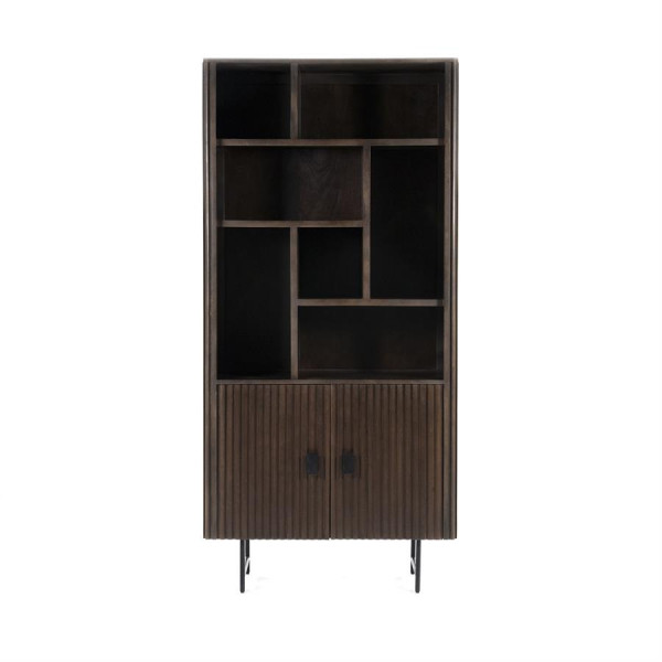 Bibliotecă din lemn de mango Remi 96x200 cm maro