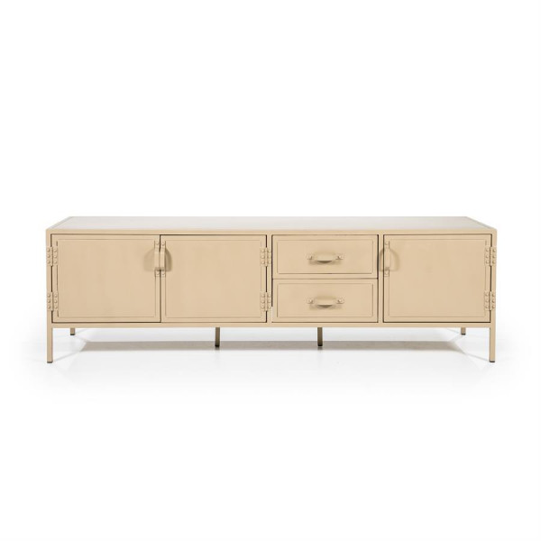 Comoda TV industriala din fier 185 cm bej