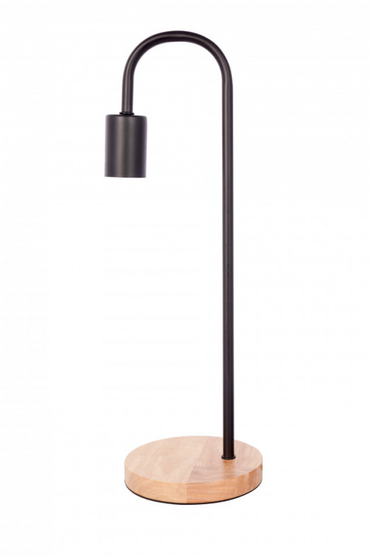 Lampa decorativa din metal/lemn Vinara neagra, un bec