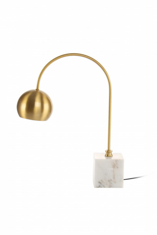 Lampa decorativa din PVC/fier/marmura Bella aurie/alba, un bec