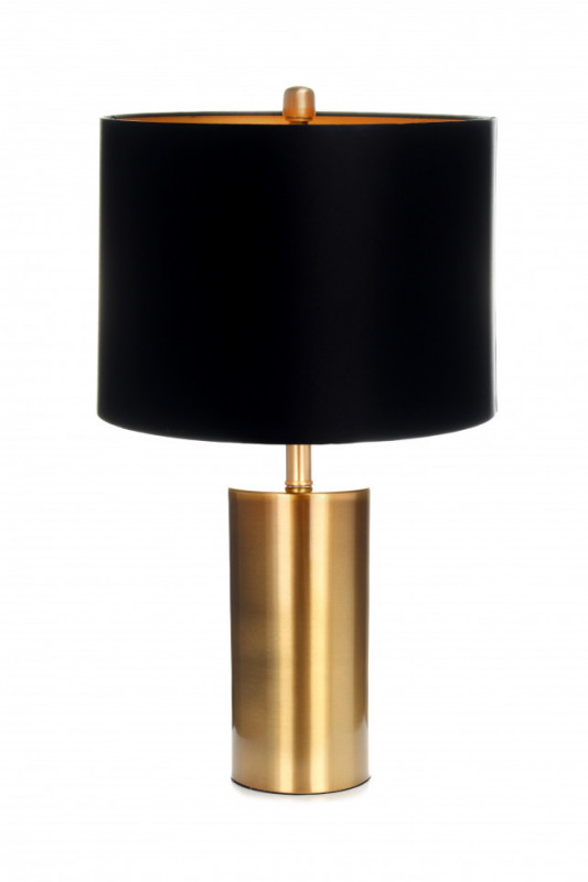 Lampa decorativa din tesatura/metal Wostok neagra /aurie, un bec