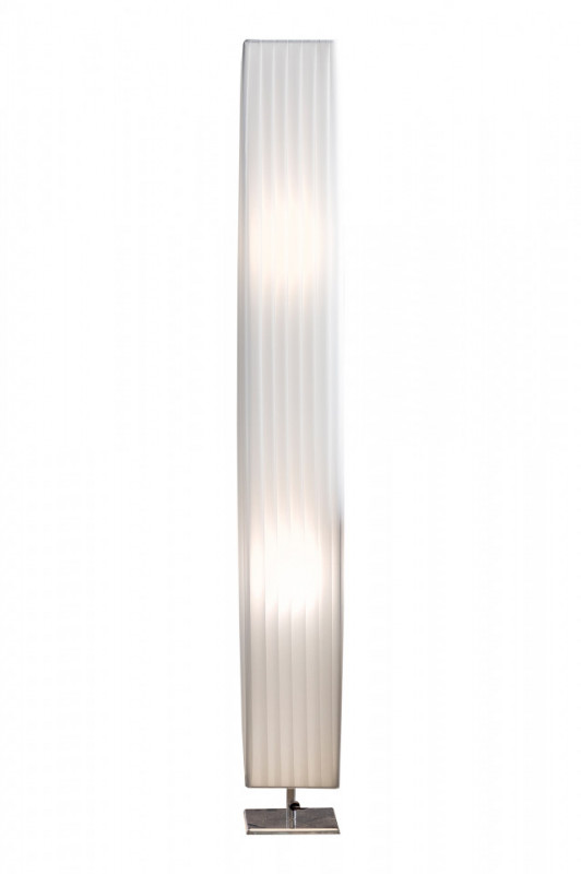 Lampadar patrat din latex/metal cromat THIS & THAT 120 cm alb, 2 becuri