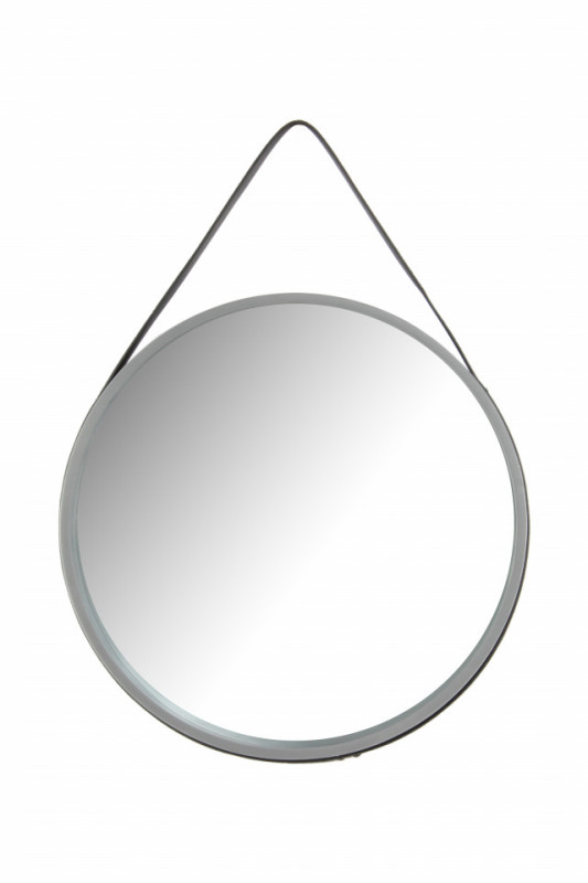 Oglinda rotunda cu rama din MDF gri Ultima, 3,5-7,5cm (L / D) x 49,5cm (W) x 49,5cm (H)