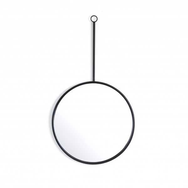 Oglinda rotunda cu rama neagra Womack 40x3x70 cm
