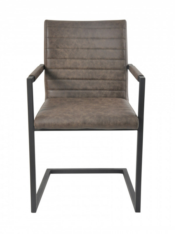 Set 2 scaune din piele artificiala maro inchis