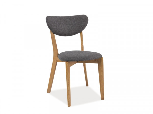 Set 2 scaune tapitate cu cadru de lemn Andre gri/maro