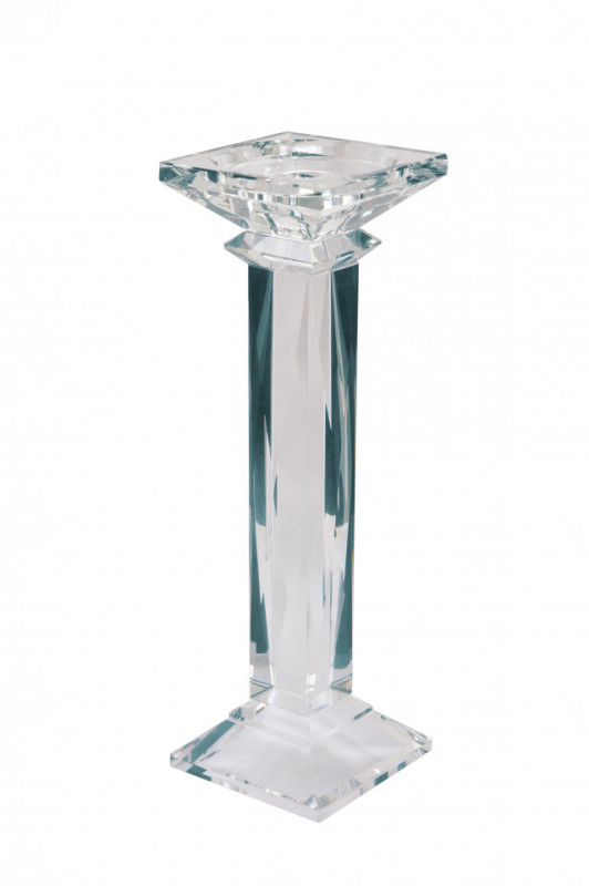Suport lumanare din sticla de cristal Petunia III, transparent