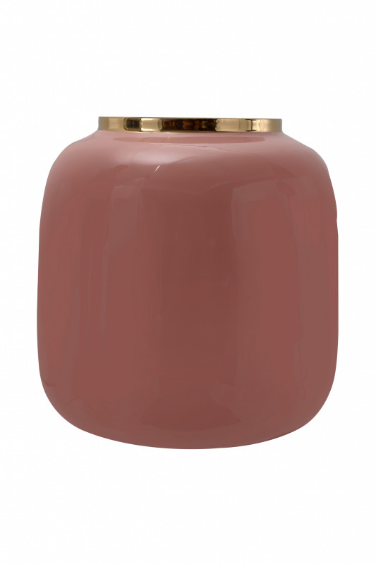 Vaza din fier Art Deco, roz / auriu
