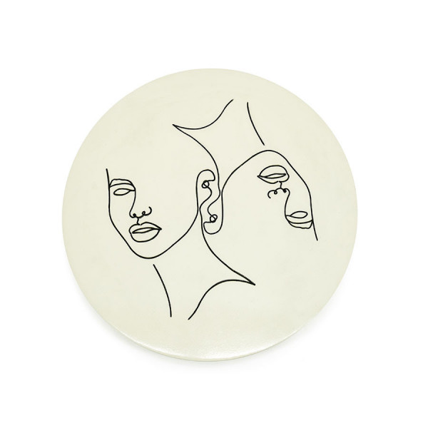 Decoratiune de perete din fier Abstract 45 cm bej