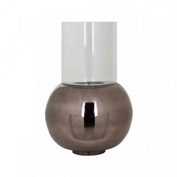Lampa decorativa din aluminiu/sticla Orren neagra, un bec