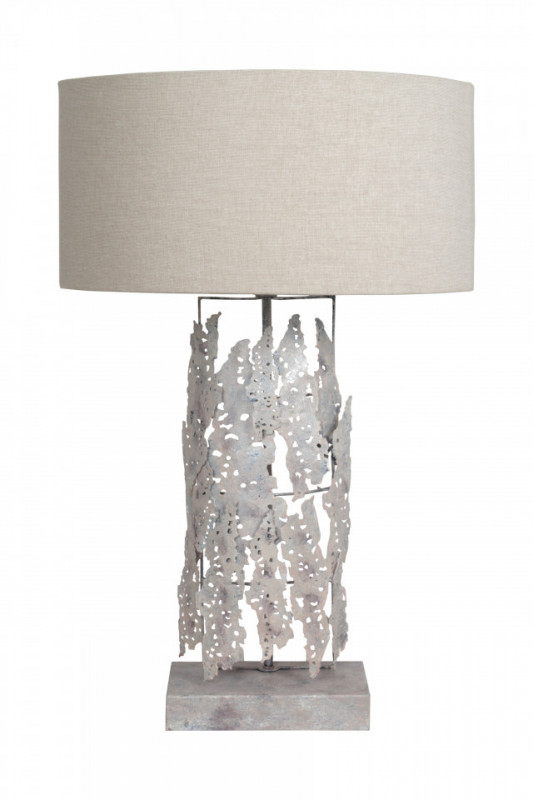 Lampa decorativa din fier/aluminiu/bumbac Magnifique Iceland argintie, un bec