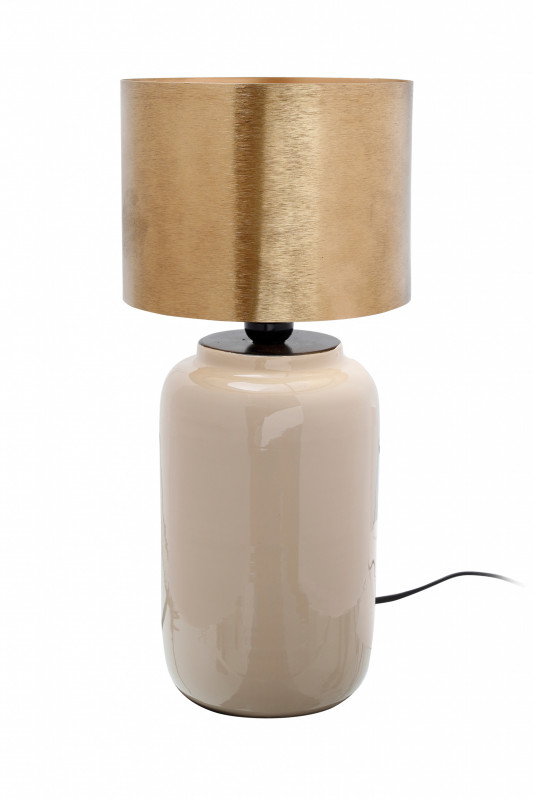Lampa decorativa din fier Art Deco, bej/auriu, un bec