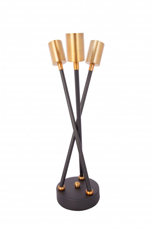 Lampa decorativa din fier Cantus neagra, 3 becuri