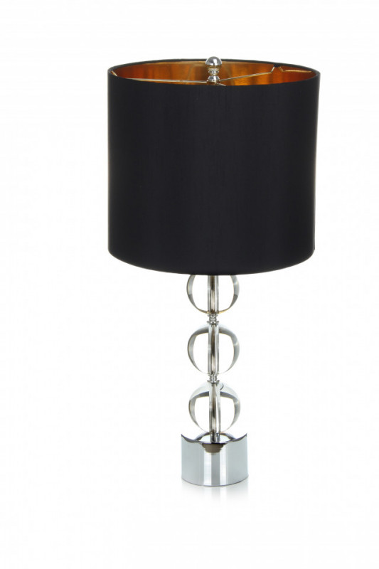 Lampa decorativa din metal/sticla Polaro neagra/aurie, un bec