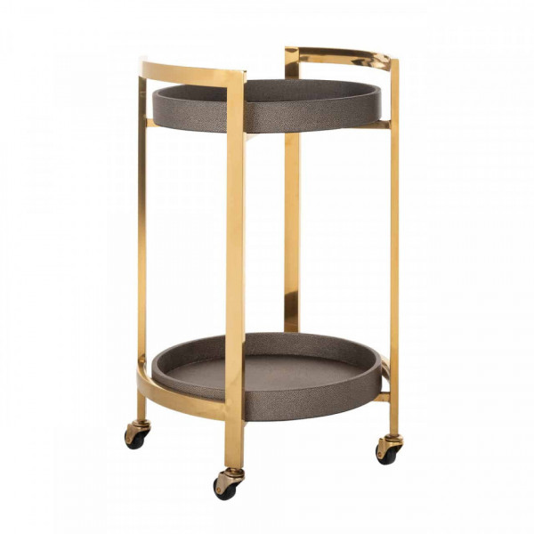 Masuta/Carucior pentru servire din inox Calesta, 72x45x41 cm, gold
