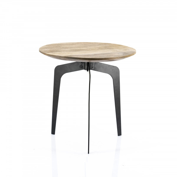 Masuta de cafea rotunda din lemn de mango Kenji 50x50x50 cm maro