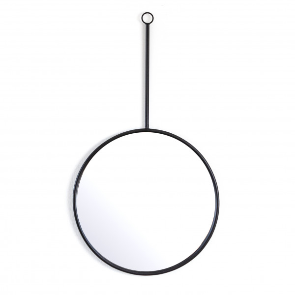 Oglinda rotunda cu rama neagra Womack 50x3x90 cm