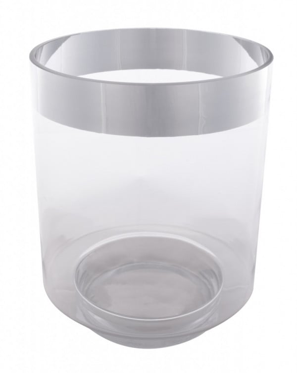 Vaza de sticla Leila Argintiu