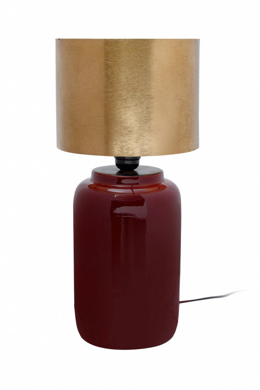Lampa decorativa din fier Art Deco, bordo/auriu, un bec