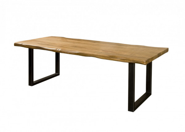 Masa dreptunghiulara cu blat din lemn de mango 260x100x77 cm maro/negru