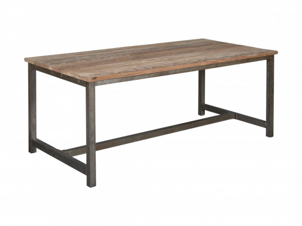 Masa dreptunghiulara cu blat din lemn de tec reciclat 140x90x78 cm maro