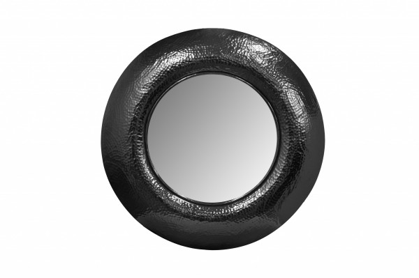 Oglindă rotunda cu rama din fier neagra Duke 75x75x9 cm