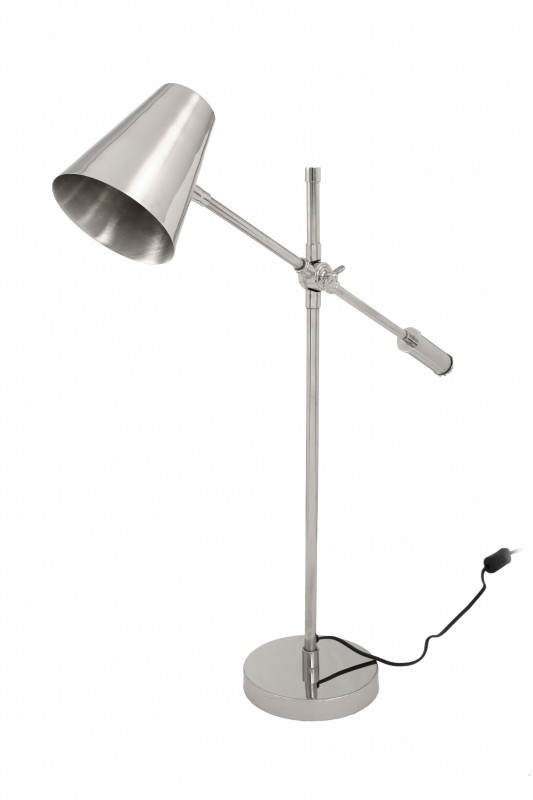 Lampa de birou din otel/alama/fier Celeste, argintie, un bec