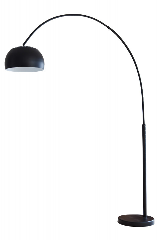 Lampadar din metal/marmura 195 cm negru, 1 bec